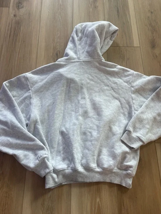 SKIMS Cotton Fleece Blend Classic Zip-Up Hoodie Medium Light Heather Grey - Picture 6 of 6